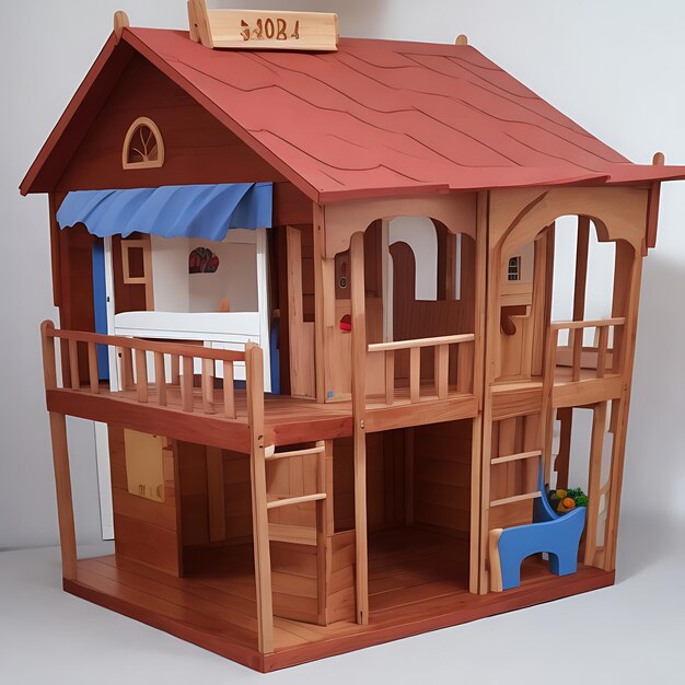 写真 売るための木製のおもちゃの家 甘い子供時代の投資 ai