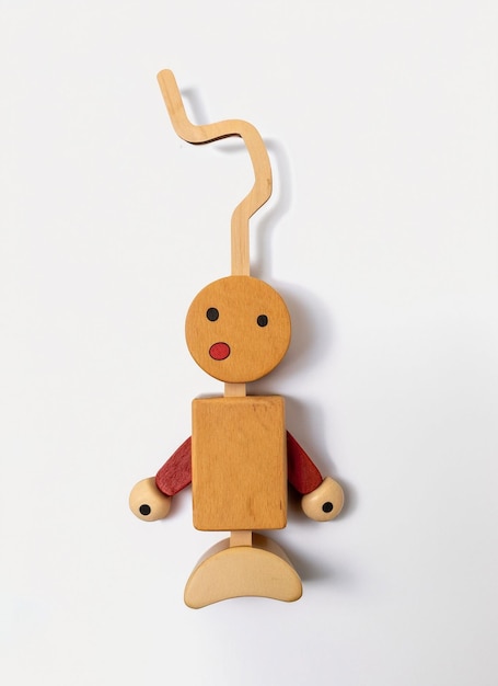 Foto giocattolo di legno isolato su sfondo bianco ai generativa