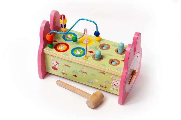 wooden toy with a hammer