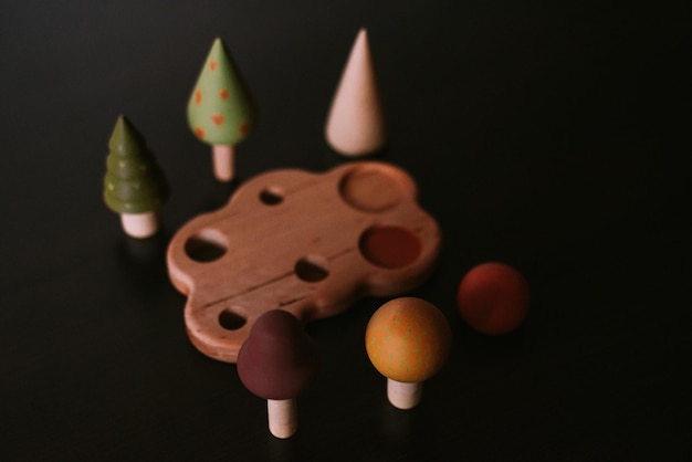 Wooden toys in children's room