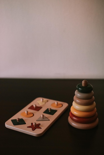 Wooden toys in children's room