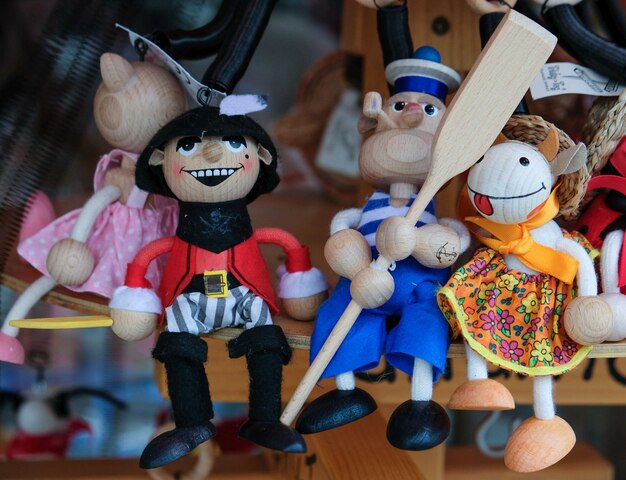 Foto giocattoli di legno a marbella in spagna il 6 luglio 2017