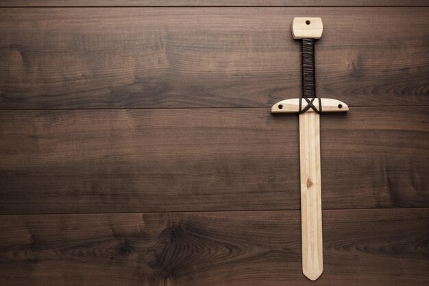 Premium Photo | Wooden training toy sword