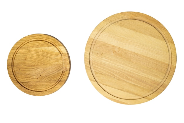 Wooden tray cutting board isolated on white background mock up