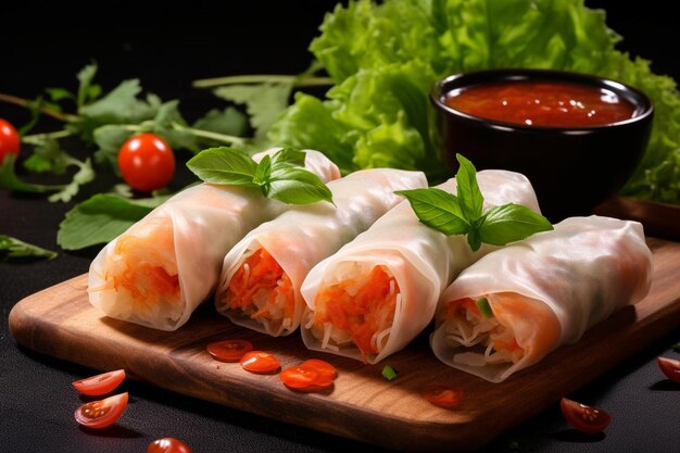 Photo a wooden tray with a variety of food including rice and vegetables