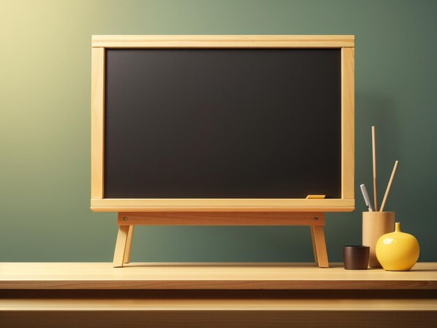 Photo a wooden tv stand with a blackboard that says quot the word quot on it