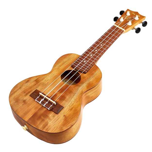 Wooden ukulele hawaiian traditional musical instrument
