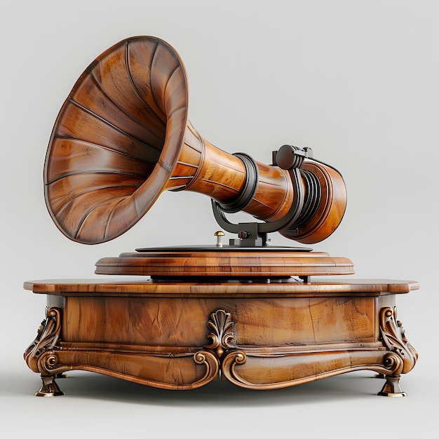 wooden vintage gramophone