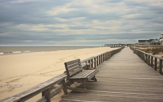 Photo wooden walkway on beach