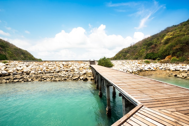 Wooden walkway at beach