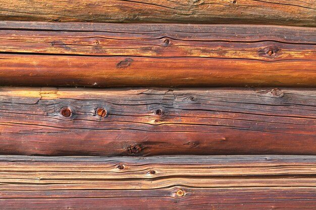 Wooden wall from logs as a background texture