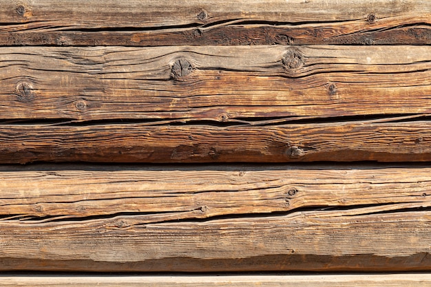 Wooden wall from logs