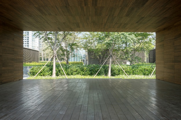 Photo wooden wall and hardwood floor