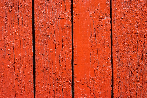 wooden wall painted in bright red color