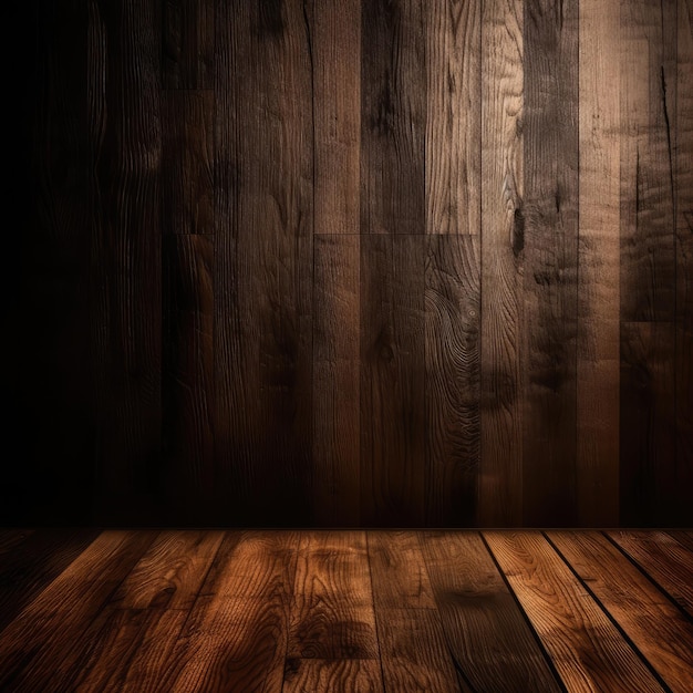 A wooden wall with a dark background generative ai