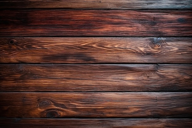 A wooden wall with a dark brown wood paneling that has a dark brown stain.