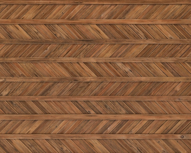 A wooden wall with a diagonal pattern of brown wood.