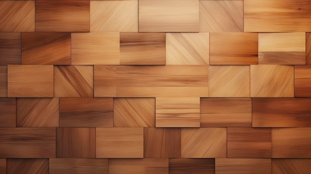 a wooden wall with a square of wooden blocks on it