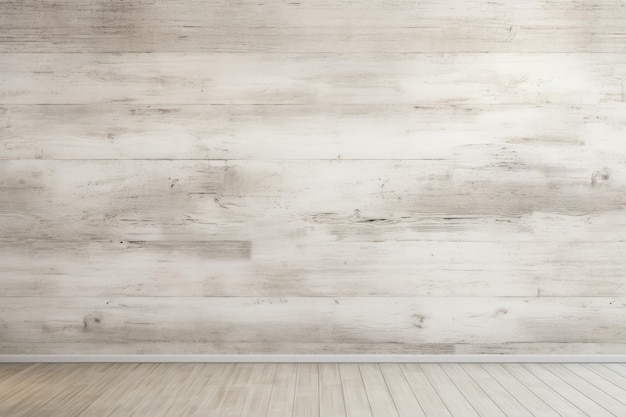 a wooden wall with a white floor and a wooden floor