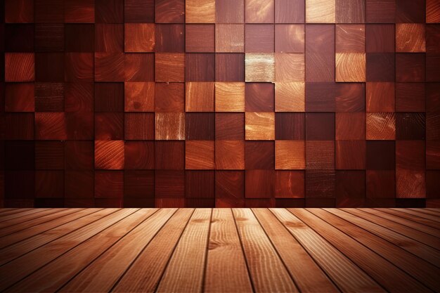 Деревянная стена с деревянным полом и деревянным полом
