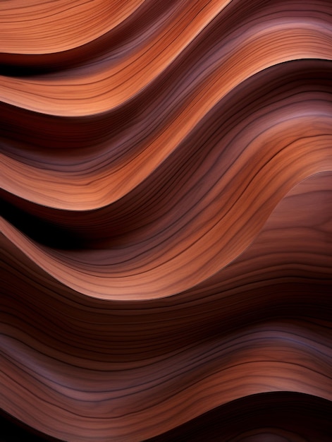 木製クルミの創造的な抽象的な波状テクスチャー