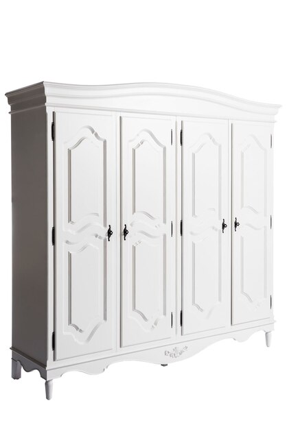 Wooden wardrobe white painted furniture