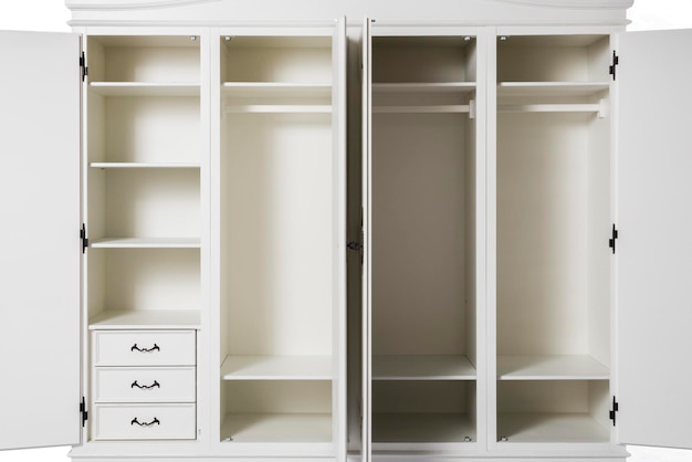 Wooden wardrobe white painted furniture