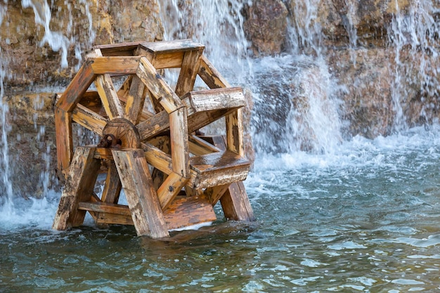 Photo wooden watermill