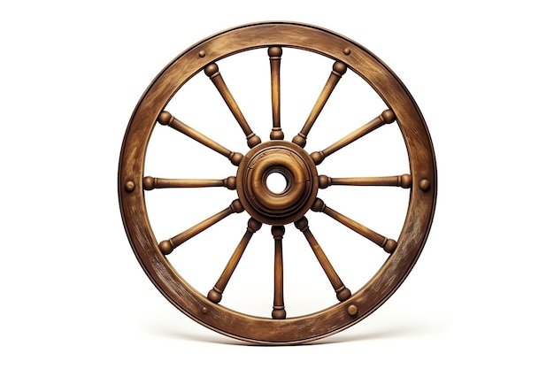 a wooden wheel with spokes