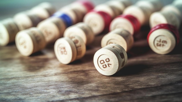 Photo a wooden wine cork with the word go on it