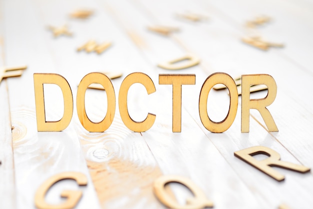 Photo wooden word doctor