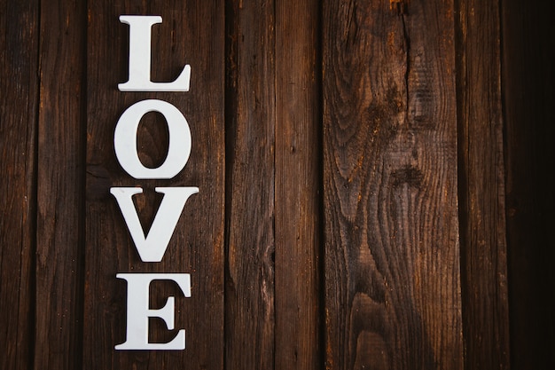 Wooden word love