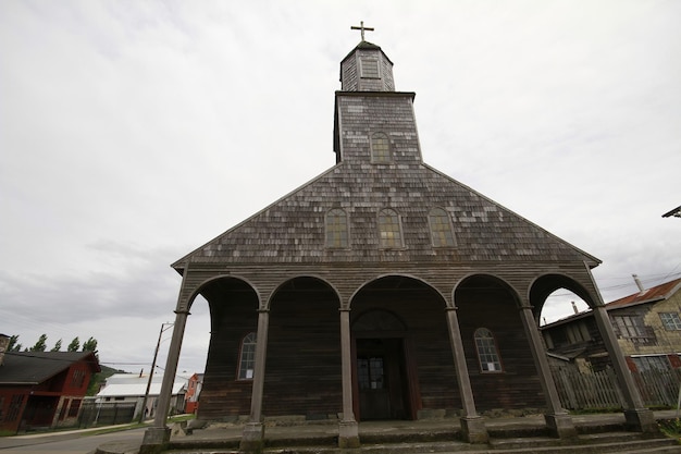 Woodend churches on Island of Chiloe Chile