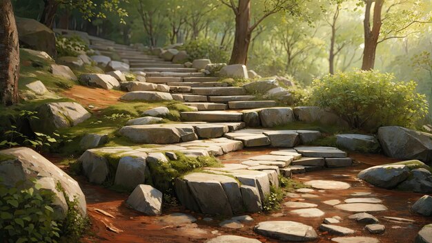 Woodland Ascension Stone Steps