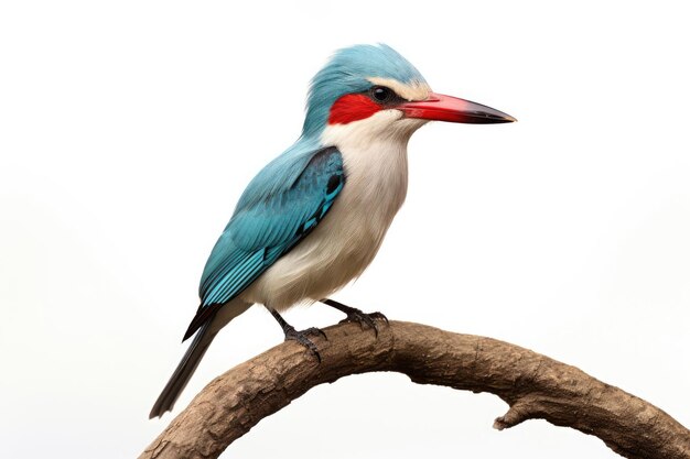 Woodland kingfisher on a white background