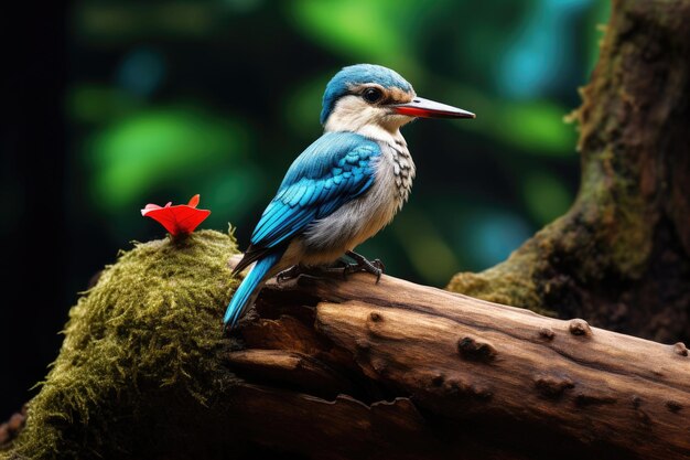 Woodland kingfisher in the wild