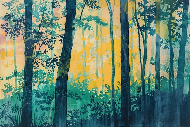 woodland painting outdoors nature