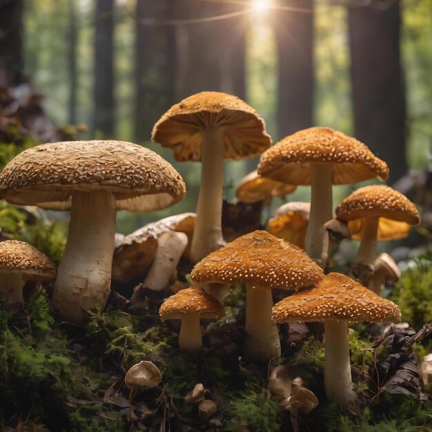 Photo woodland treasures exploring the natural beauty and culinary wonders of wild mushrooms