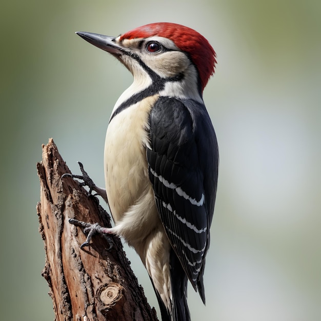 Photo woodpecker on a light background