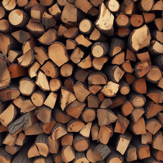 Woodpile preparedness Firewood neatly stacked and seasoned for winter For Social Media Post Size