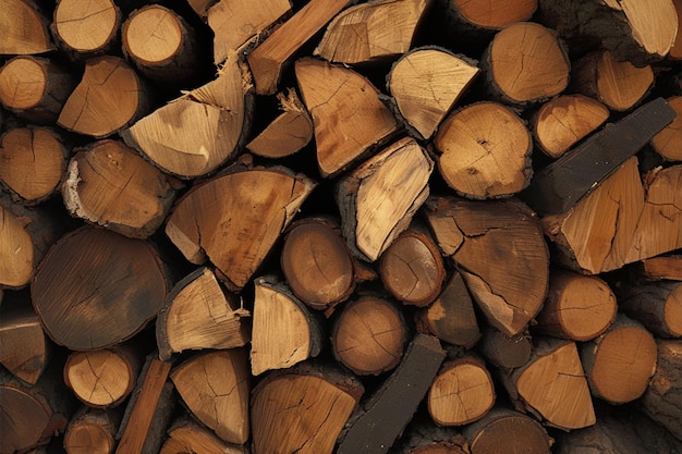 Woodpile preparedness Firewood neatly stacked and seasoned for winter