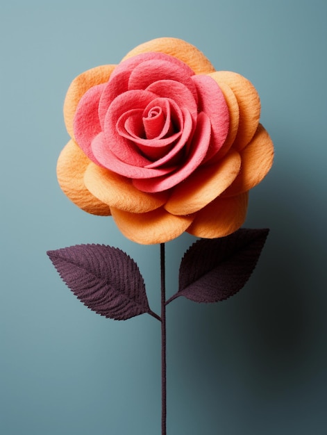 A wool felt material rose