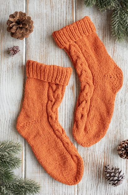 Photo wool handmade knitted socks christmas gifts