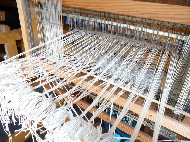 Photo wool on loom