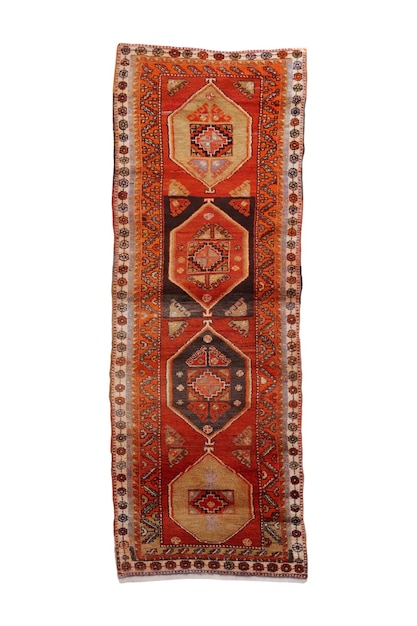 Wool woven old antique Turkish rug