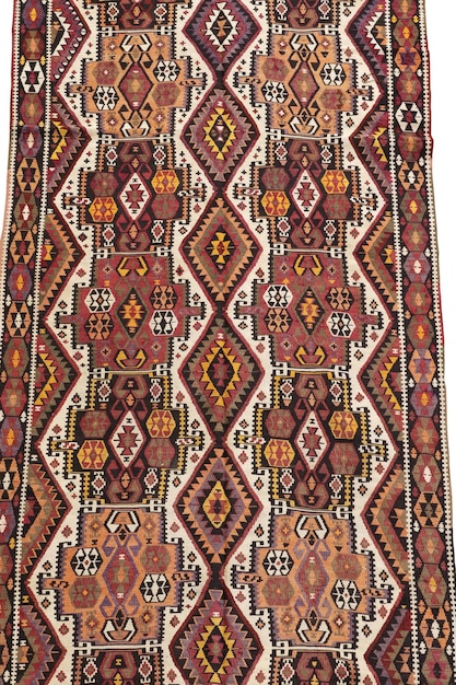 Wool woven old antique Turkish rug