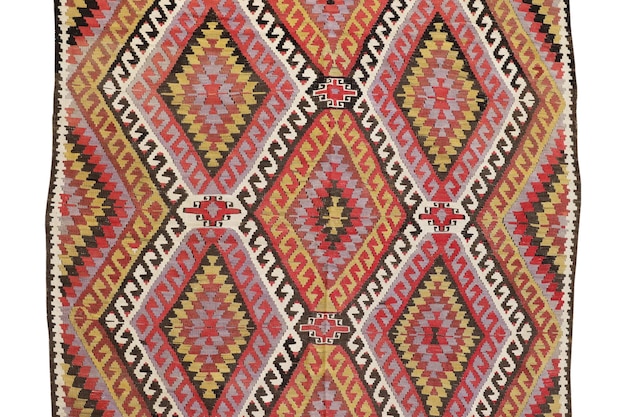 Wool woven old antique Turkish rug