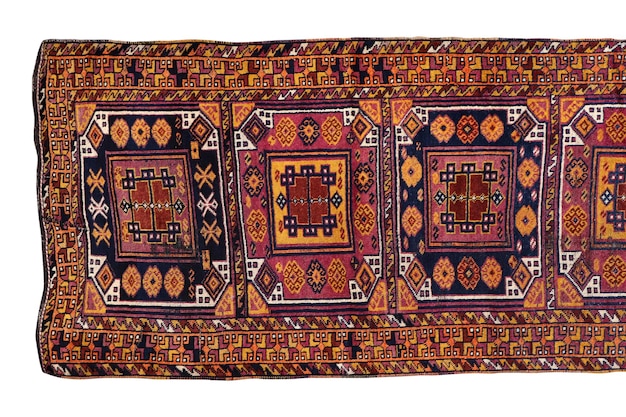 ウール織りの古いアンティークトルコ絨毯
