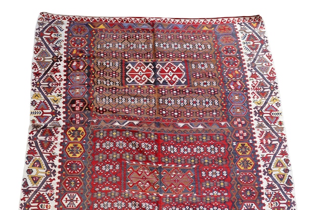 Wool woven old antique Turkish rug