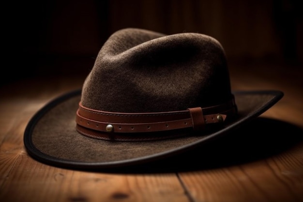 A woolen fedora with a leather band